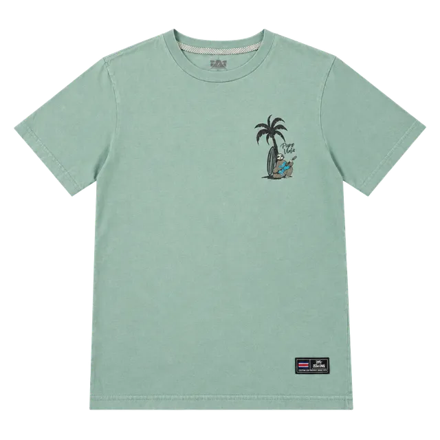 Zilah Sloth Guitar Graphic T-Shirt Size Small Mint Green