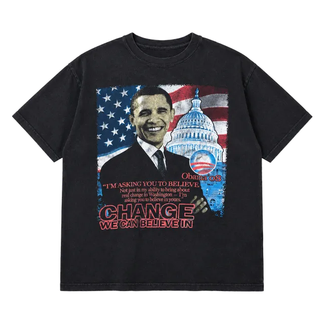 Atex Obama 08 T-Shirt Size XL Black Campaign Graphic Tee