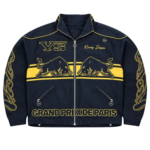 Vale Sports Division Racing Jacket Size L Black Yellow Grand Prix