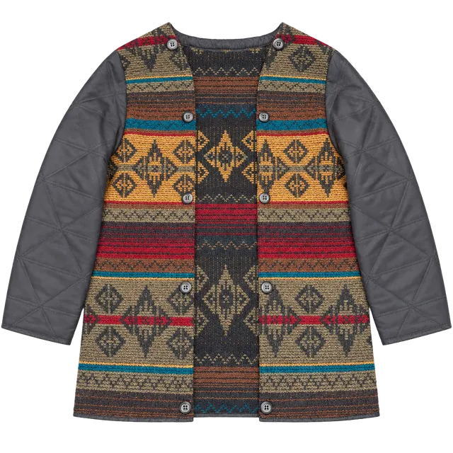 Woolrich Aztec Southwestern Blanket Jacket Size M Quilted Sleeves