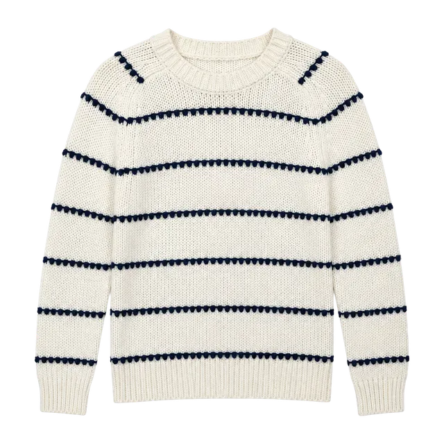 100% Cotton Madewell Striped Pullover Sweater Size S White Black