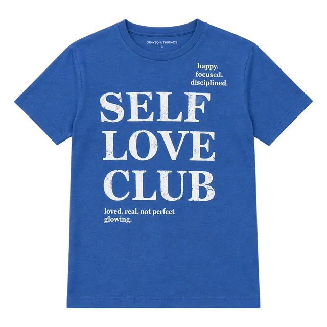 Grayson/Threads Self Love Club T-Shirt Size S Blue Graphic Tee New