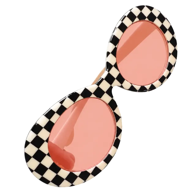 Happy Hour Beach Party Sunglasses Pink Checkers