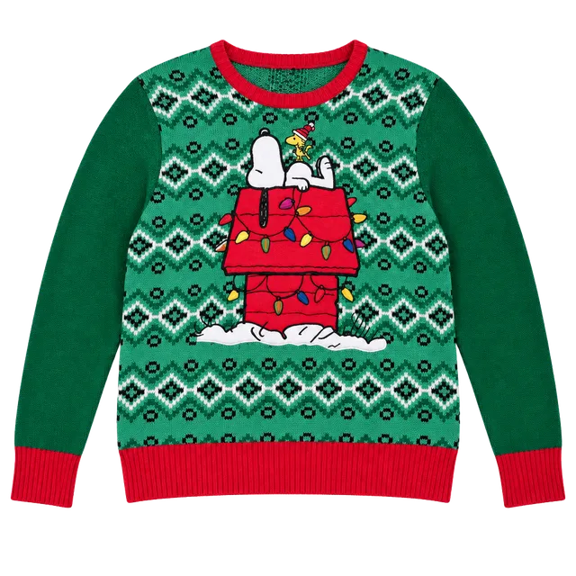 Peanuts Snoopy Light Up Song Ugly Christmas Sweater Spencers Unisex Adult XL 