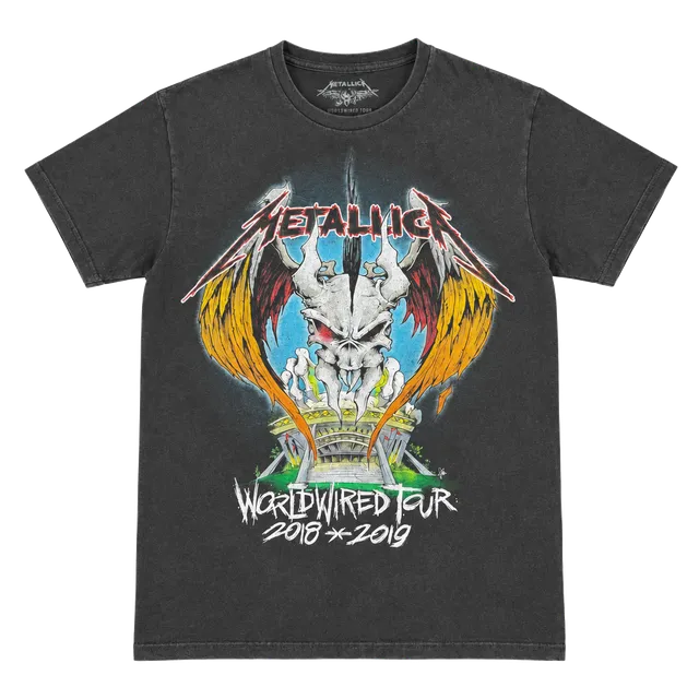 Metallica WorldWired Tour 2018-2019 T-Shirt Size M Black Band Concert Tee