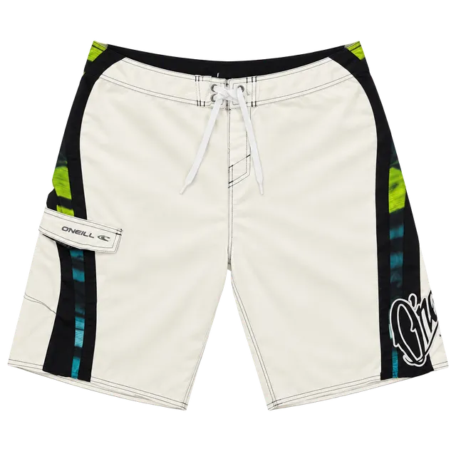 O'Neill Board Shorts White Green Black Surf Swim Trunks