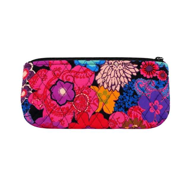 Vera Bradley Quilted Floral Cosmetic Pouch Pencil Case