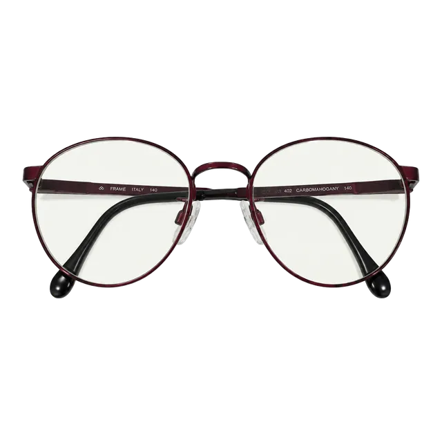 Luxottica 402 Size 51/19 Carbomahogany Round Eyeglass Frames Italy