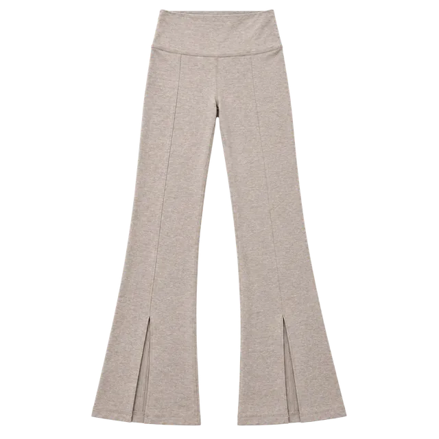 Beyond Yoga Spacedye Make The Cut Split Ankle Flare Pants Heather Oatmeal Small