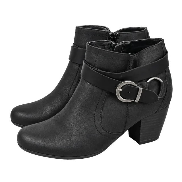 Baretraps Teason Ankle Boots Size 6.5M Black Buckle Strap Booties