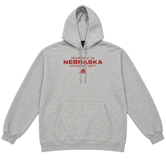 Adidas Property Of Nebraska Hoodie Size 2XL Grey Athletic Dept