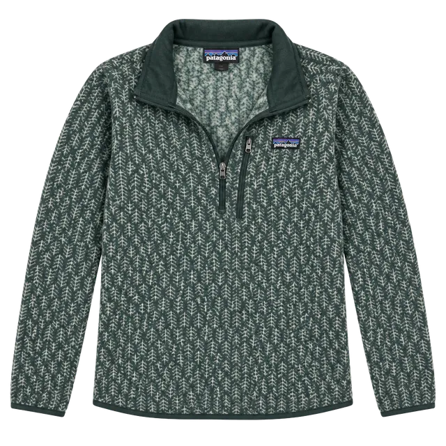 Patagonia Better Sweater 1/4 Zip Size XL Green Pine Tree Print