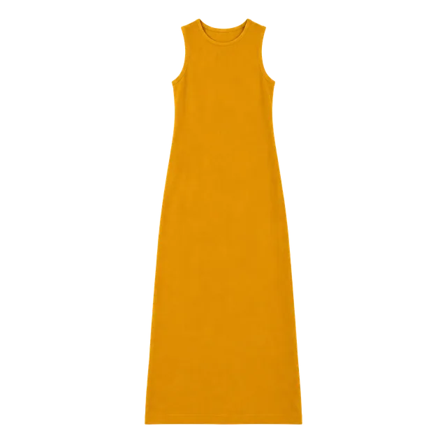 Staud Maxi Dress Size XS Yellow Sleeveless Knit Tank Dress
