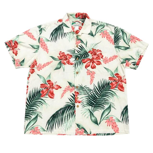 Vintage Paradise Found Honolulu Hawaii Hawaiian Aloha Shirt Tropical Floral XL