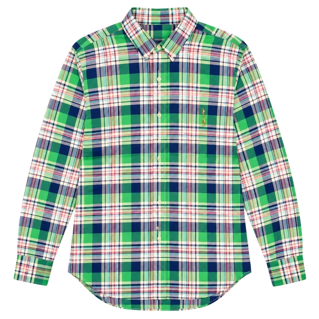Polo Ralph Lauren Plaid Button Down Shirt Green Long Sleeve