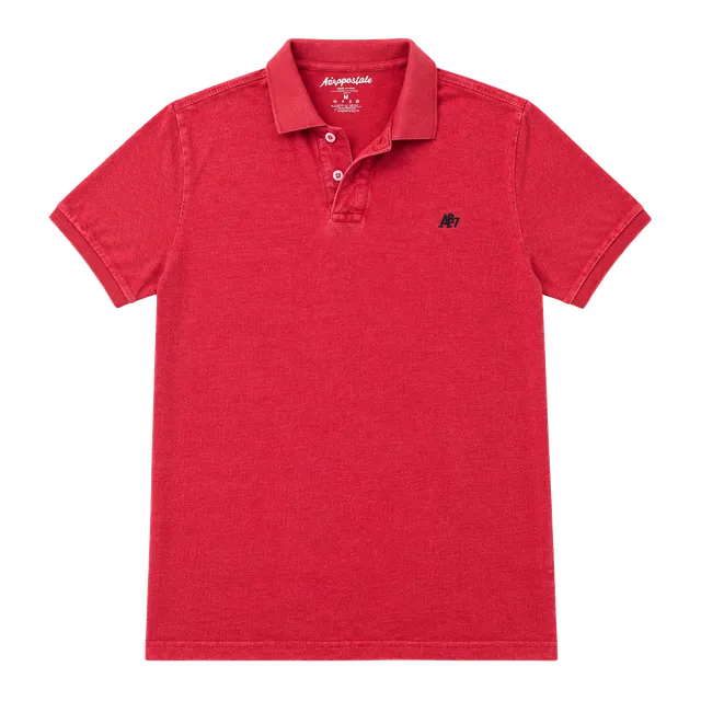 Aeropostale Polo Shirt Size M Red Cotton Blend Short Sleeve Logo