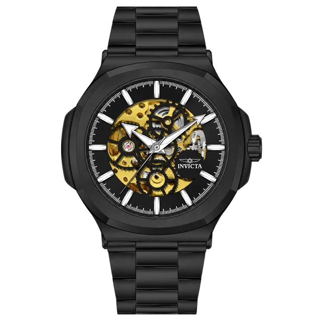 Invicta Objet D Art Automatic Black Skeleton Dial Watch