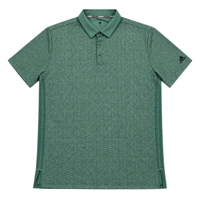 Adidas Golf Polo Shirt Size M Green Grid Pattern