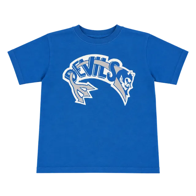 Gildan Blue Devils T-Shirt Youth Size M Blue Cotton Blend Graphic Tee