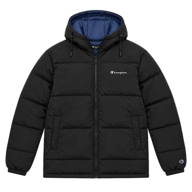 Champion Heavyweight Hooded Puffer Jacket Black Size Large 