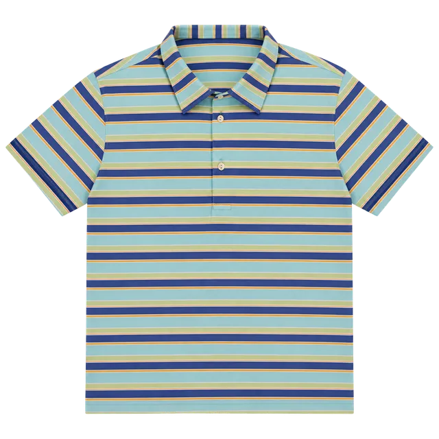 Peter Millar Summer Comfort Polo Shirt Size XL Blue Striped Golf Preppy 