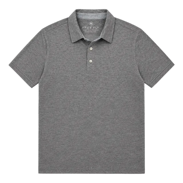 Men’s Free Fly Gray Polo Shirt - Medium