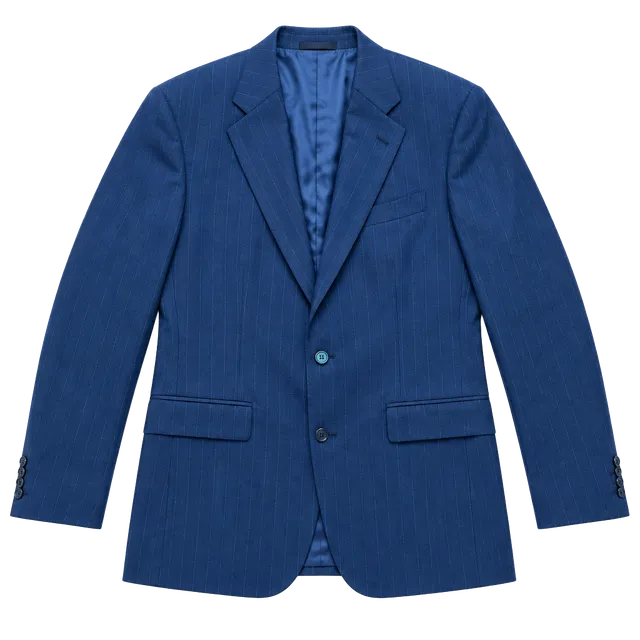 Polo University Club Pinstripe Suit Jacket Navy Blue USA Union Label 42L 43L
