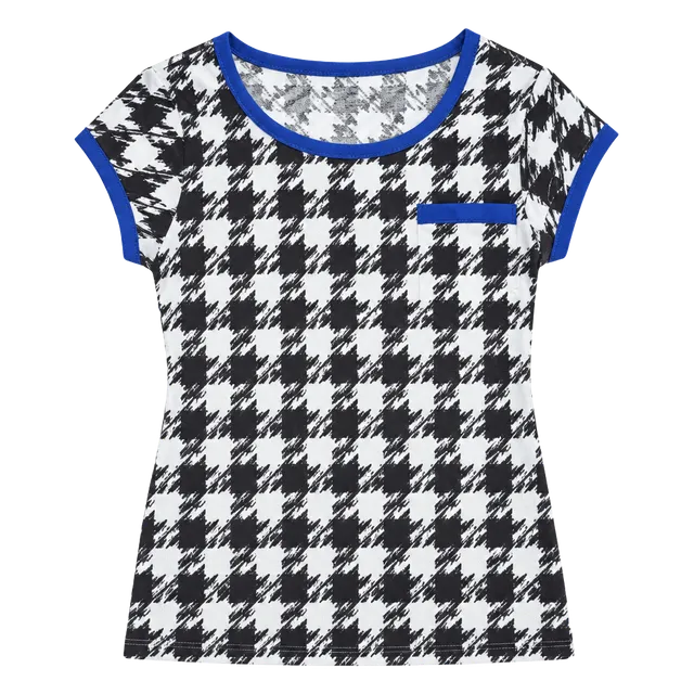 Ny Collection Petite Top Size Petite Black White Houndstooth Blouse