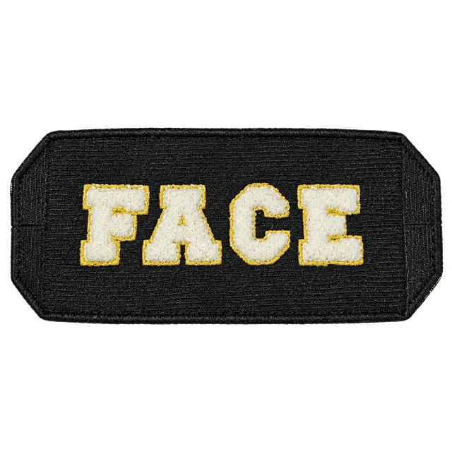 Face Corduroy Makeup Pouch Black Gold Letters