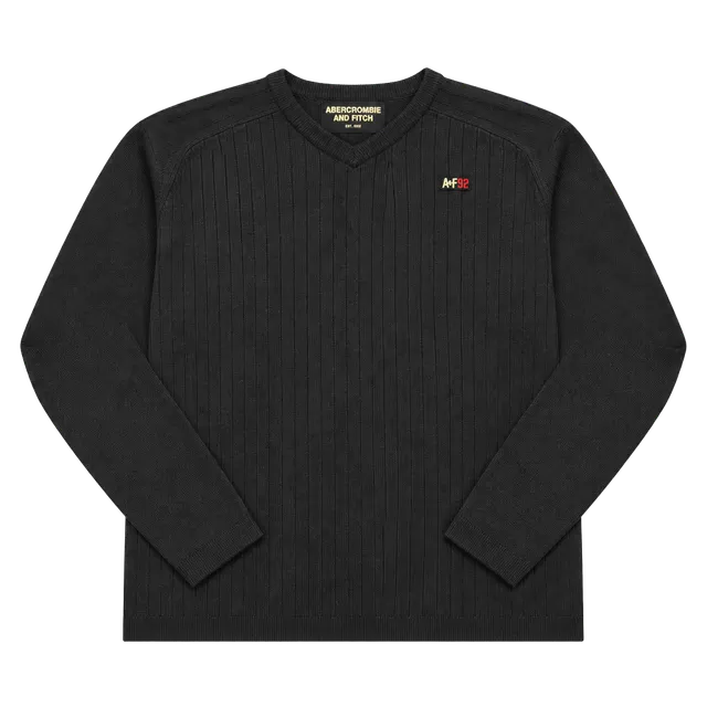 Abercrombie & Fitch V-Neck Sweater navy blue