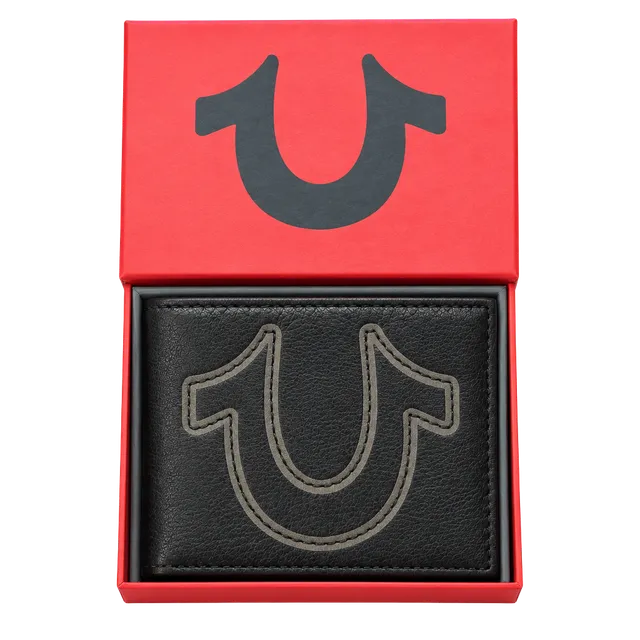 True Religion Colston Black Leather Bifold Wallet TR204292