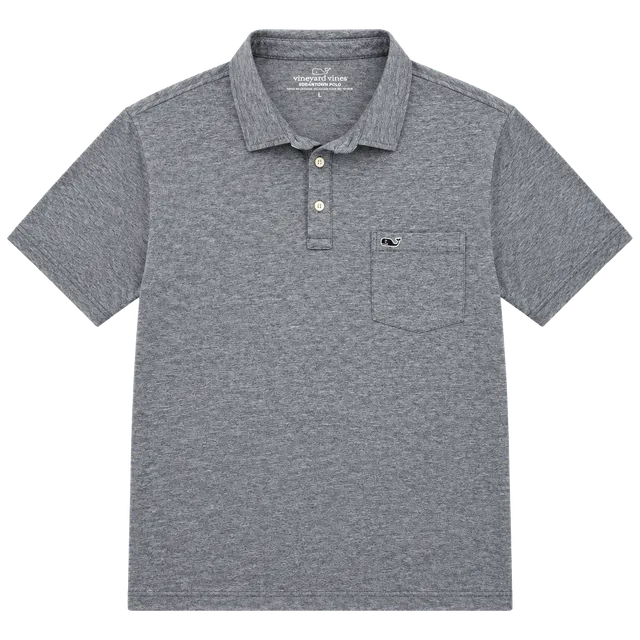 Vineyard Vines Edgartown Polo Size L Blue Heather Pocket