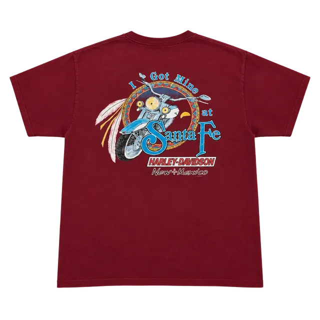 Harley-Davidson Santa Fe T-Shirt Size Large Red Graphic Tee