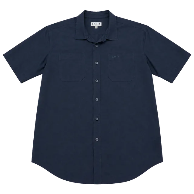 Orvis Button-Up Shirt Size XL Black Short Sleeve Classic Collection