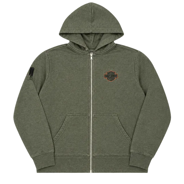 Harley-Davidson Women's Olive Green Full Zip Hoodie