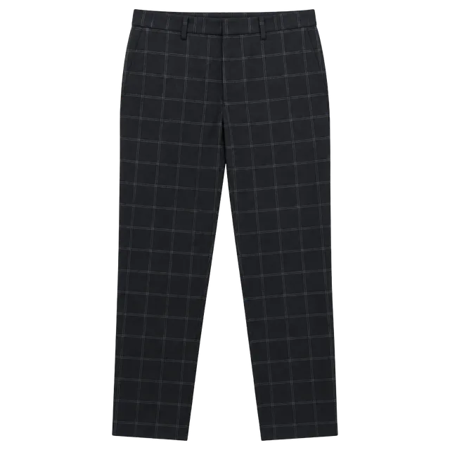 H&M Slim Fit Plaid Dress Pants Size 31 Black Windowpane Trousers