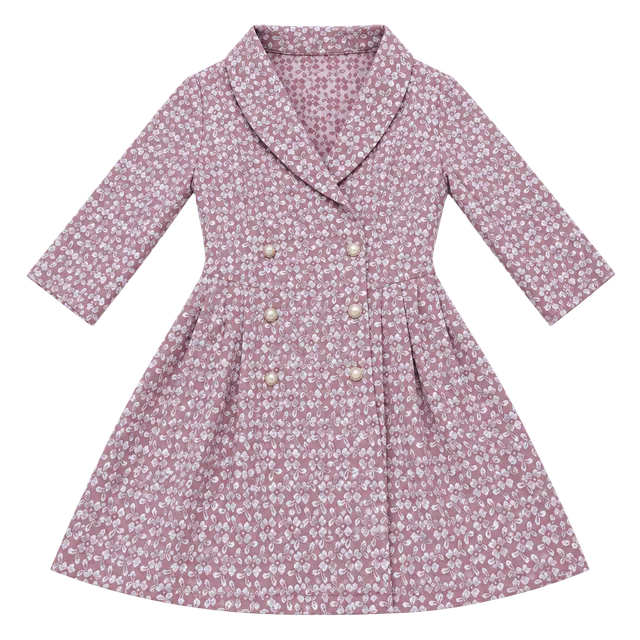 SHEIN Floral Blazer Dress Size L 40/42 8/10 Pink Double Breasted