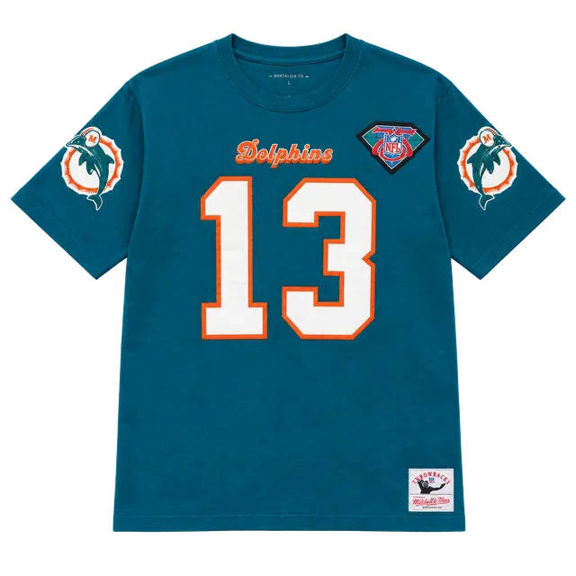 NFL Mitchell & Ness Miami Dolphins Dan Marino throwback T shirt 
Size men’s XL 
DM for measurements 
Send offers 
 #NFL #throwback #MIAMIDOLPHINS