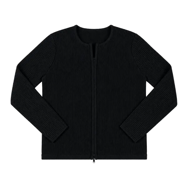 Talbots Full Zip Cardigan Size PM Black Wool