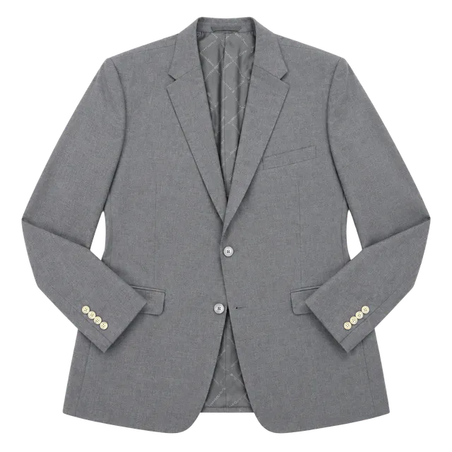 Hickey Freeman Suit Jacket Blazer Gray Wool Mens Size 44R Made In USA
