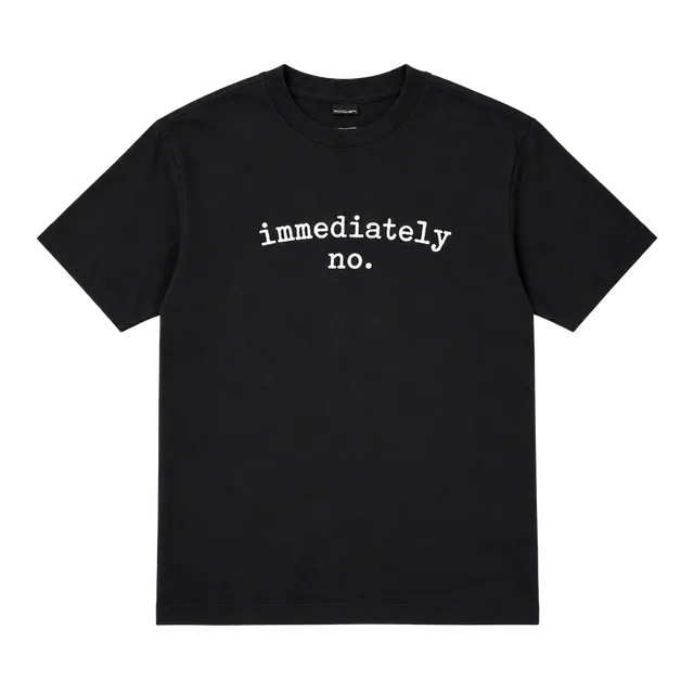 Immediately No T-Shirt Size Medium Black Graphic Tee