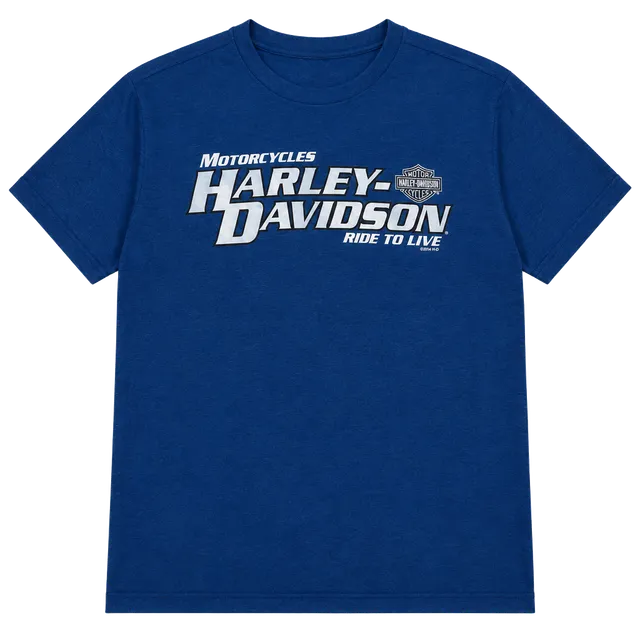 Harley-Davidson Laugerman's York PA Performance T-Shirt Blue Motorcycle Biker