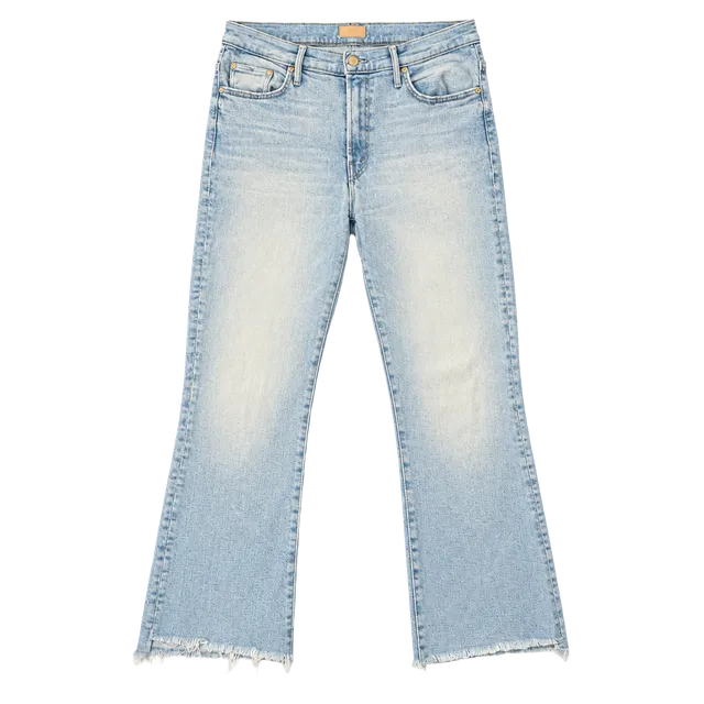 Mother The Inside Crop Step Fray Jeans Light Wash Limited Edition Size 31