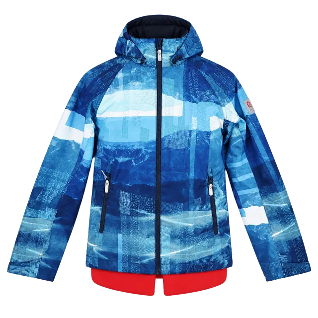​Reima Kids Waterproof Breathable Hooded Jacket Blue Abstract Print Approx 5T