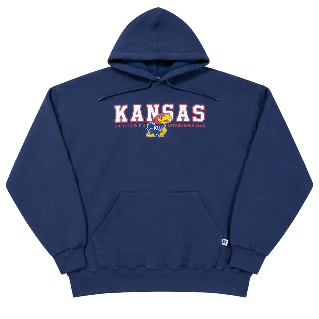 Y2K Russell Athletic Kansas Jayhawks Hoodie Navy
