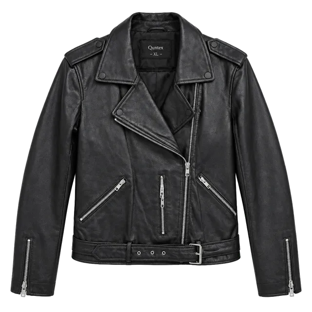 Quince Leather Moto Jacket Size XL Black Biker Motorcycle