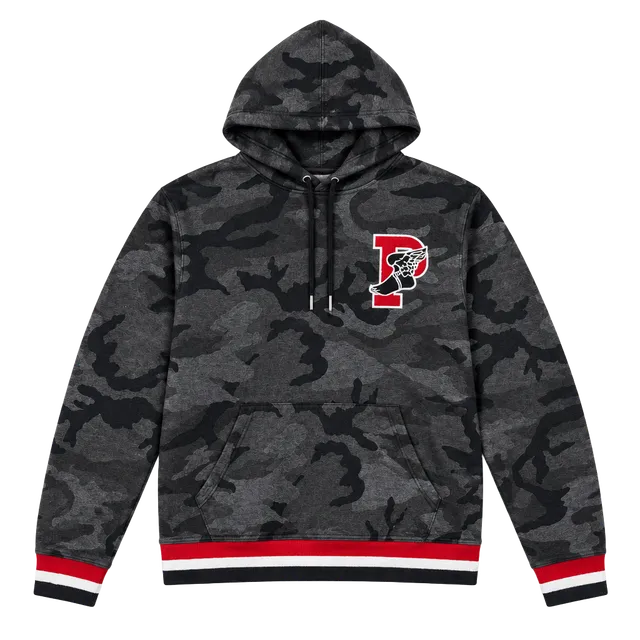 Polo Ralph Lauren P-Wing Camo Hoodie Size L Gray Red