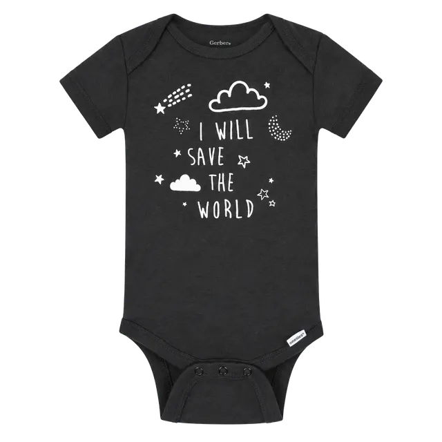 Gerber Onesies Baby Boy Short Sleeve  Bodysuits  Black Newborn 