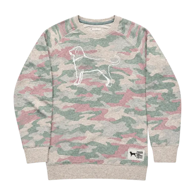 The Black Dog Vintage Collection Sweatshirt X Small Pink Green Camo