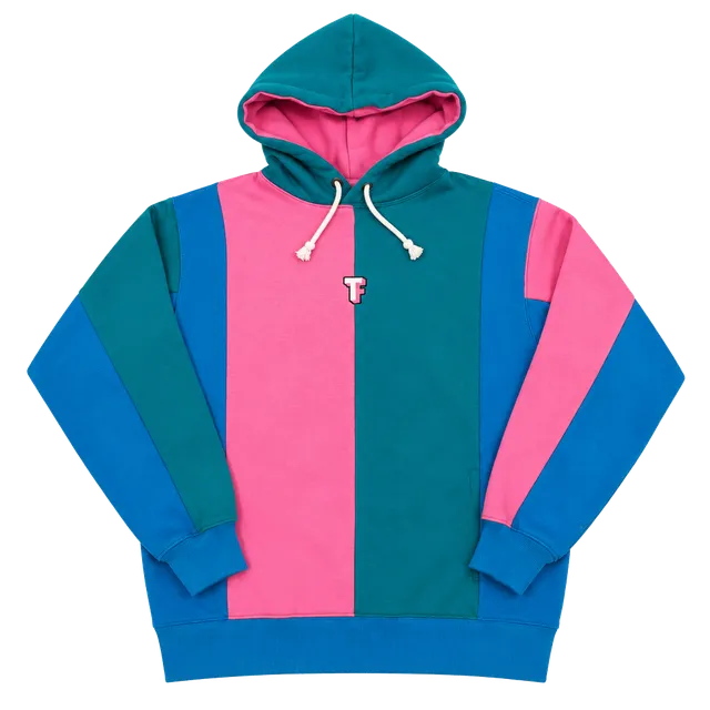 Teddy Fresh Colorblock Hoodie Size S Blue Pink